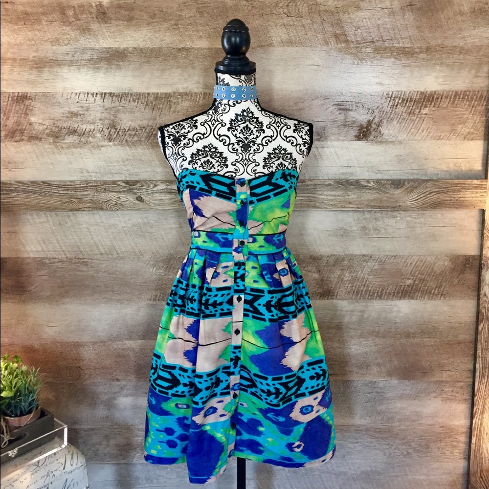 100% Cotton Strapless Navajo Summer Dress